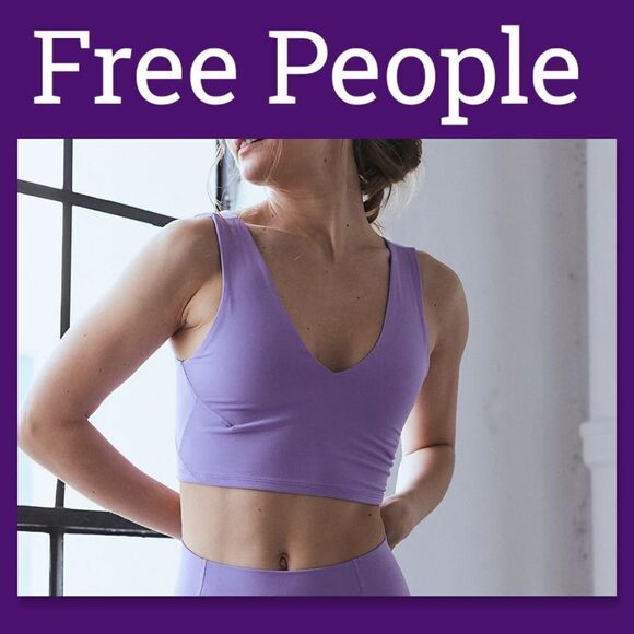 NWT Free People Never Better Crop in Summer Lilac or White - Picture 1 of 16